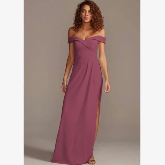 crepe bridesmaid dresses Square Neck Crepe Bridesmaid Dress main image 1